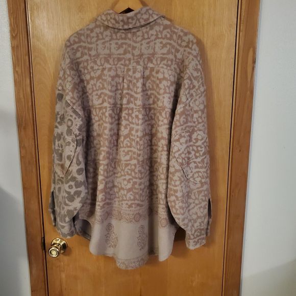 Free People Printed Ruby Jacket Tea Combo Medium EUC RARE Shirt Shacket Boho - Picture 6 of 9